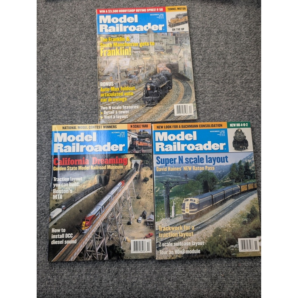 Model Railroader Magazine‎ Lot Of 3 1999 Oct Nov Dec Kalmbach Illustrated